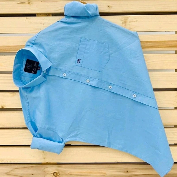 Indian Lehenga Choli Cotton Shirt for Men - M, Cornflower Blue