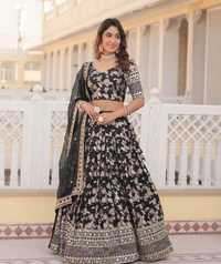 Party Weaver Elegant Lehenga Set - Free, Black