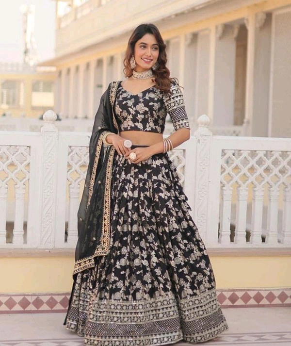 Party Weaver Elegant Lehenga Set - Free, Black