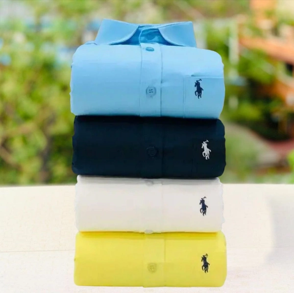 RL Polo Men's Plain Shirt Combo - Pack of 4 | Premium Cotton | Casual & Formal Wear - M-38