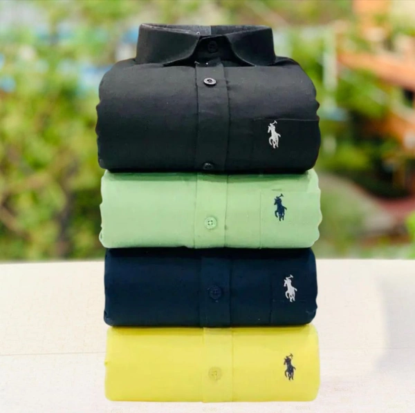 RL Polo Men's Plain Shirt Combo - Pack of 4 | Premium Cotton | Casual & Formal Wear - M-38