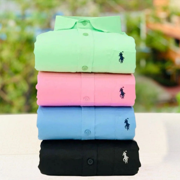 RL Polo Men's Plain Shirt Combo - Pack of 4 | Premium Cotton | Casual & Formal Wear - M-38