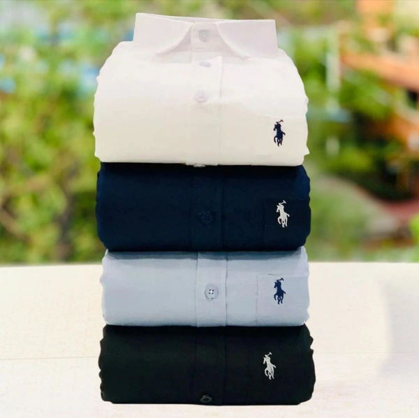 RL Polo Men's Plain Shirt Combo - Pack of 4 | Premium Cotton | Casual & Formal Wear - M-38