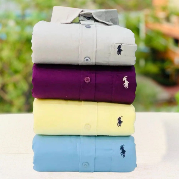 RL Polo Men's Plain Shirt Combo - Pack of 4 | Premium Cotton | Casual & Formal Wear - S-36
