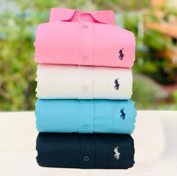 RL Polo Men's Plain Shirt Combo - Pack of 4 | Premium Cotton | Casual & Formal Wear - M-38