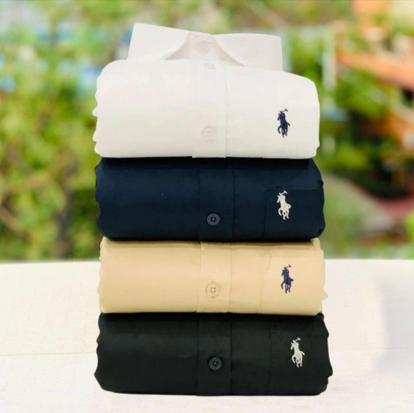 RL Polo Men's Plain Shirt Combo - Pack of 4 | Premium Cotton | Casual & Formal Wear - M-38