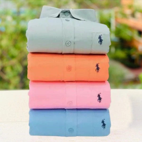 RL Polo Men's Plain Shirt Combo - Pack of 4 | Premium Cotton | Casual & Formal Wear - M-38