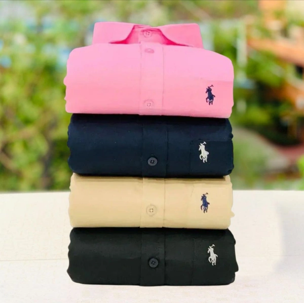 RL Polo Men's Plain Shirt Combo - Pack of 4 | Premium Cotton | Casual & Formal Wear - L-40