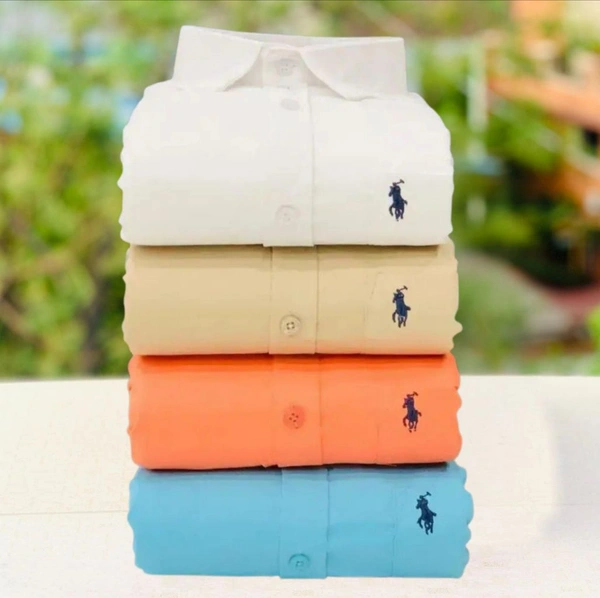 RL Polo Men's Plain Shirt Combo - Pack of 4 | Premium Cotton | Casual & Formal Wear - M-38