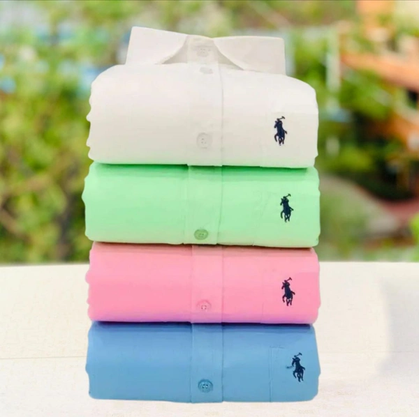 RL Polo Men's Plain Shirt Combo - Pack of 4 | Premium Cotton | Casual & Formal Wear - M-38