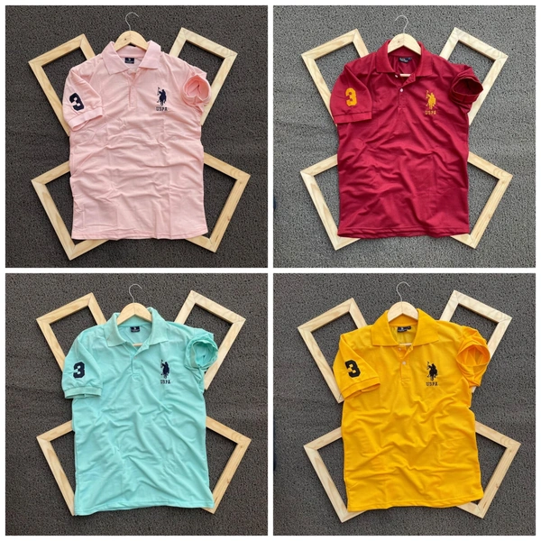 Polo Men's Plain T- Shirt Combo - Pack of 4 | Premium Cotton | Casual Wear - S-36