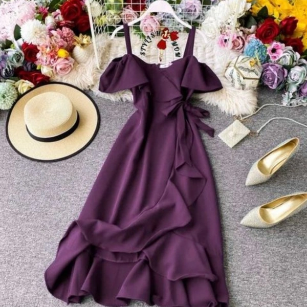 Urbane Ravishing Women Dresses - Purple, M