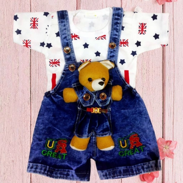 UNISEX KASHIKA KIDS DENIM DUNGAREE - 6-12 months