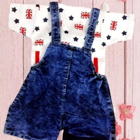 UNISEX KASHIKA KIDS DENIM DUNGAREE - 6-12 months