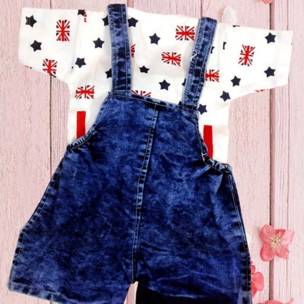 UNISEX KASHIKA KIDS DENIM DUNGAREE - 6-12 months