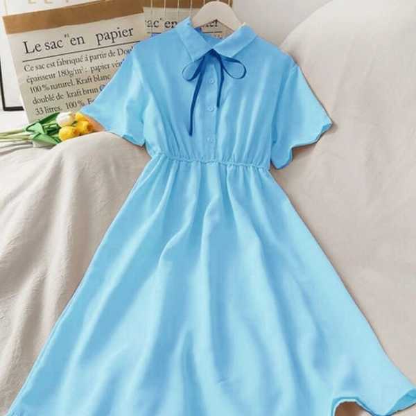 Comfy Modern Women Dresses - Blue, XXL