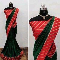 Trendy Voguish Sarees - Red+Green