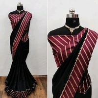Trendy Voguish Sarees - Red+Green