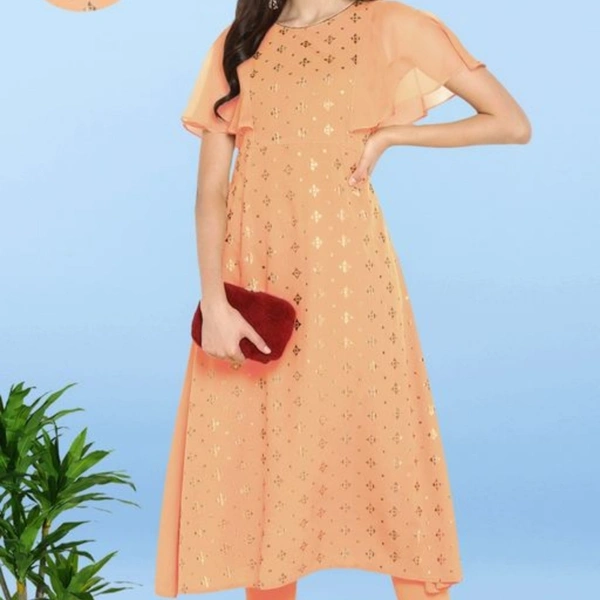  Party Wear Kurta Set - Yellow, S