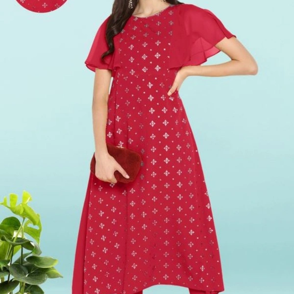 Party Wear Kurta Set - Yellow, S