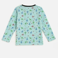 Kids Craft Sea Green Cotton Fabric All Over print Girls Nightsuit - 3-4 years