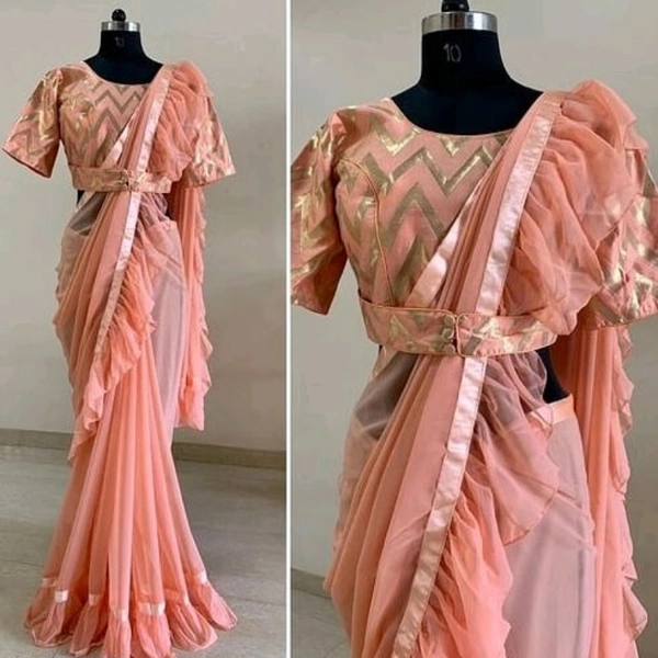 BEST SELLING SAREE - Peach