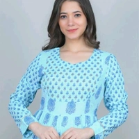 Charvi Ensemble Kurtis - Blue, XXL