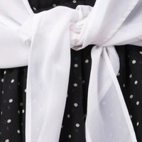 Women Gathered Dress + White Overcoat - Black, S