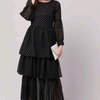 Women Gathered  Dress - Black, S