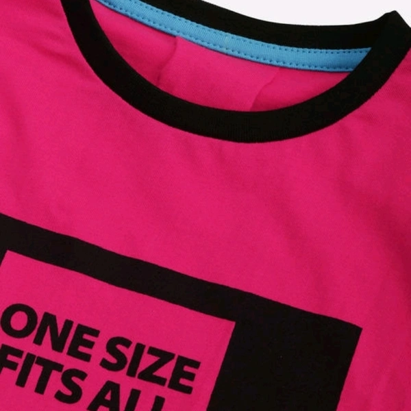 Kids Magenta Cotton Fabric Cartoon Print  Night Dress - 7-8 years