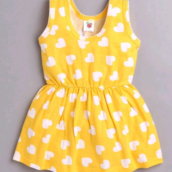 GIRL'S COTTON FROCKS  - Yellow, 5-6 years