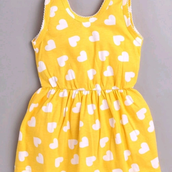 GIRL'S COTTON FROCKS  - Yellow, 5-6 years