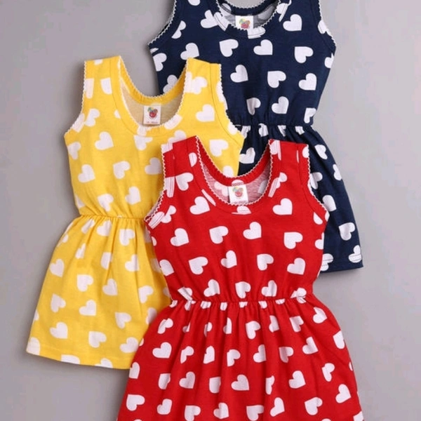 GIRL'S COTTON FROCKS - Combo - 5-6 years