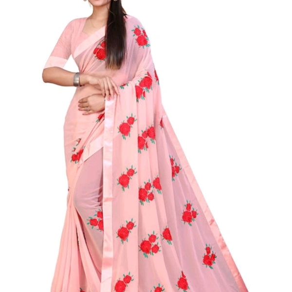 Bollywood Embroidered Fashion Georgette Saree - Blue
