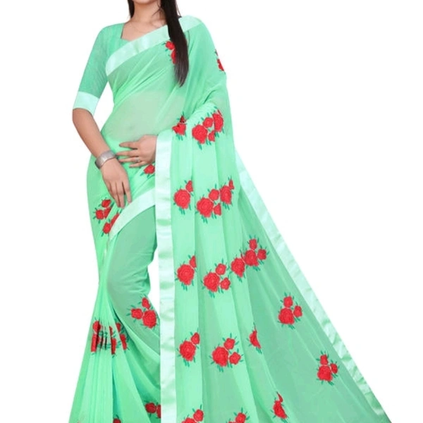 Bollywood Embroidered Fashion Georgette Saree - Pink