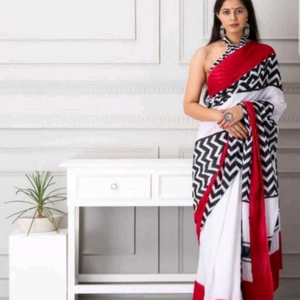 Rani Prints Jaipur Hand Printed Cotton Mulmul Saree