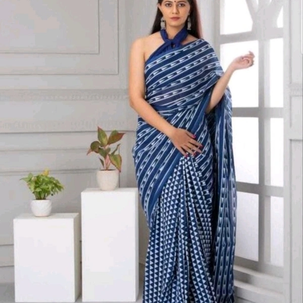 Rani Prints Jaipur Hand Printed Cotton Mulmul Saree