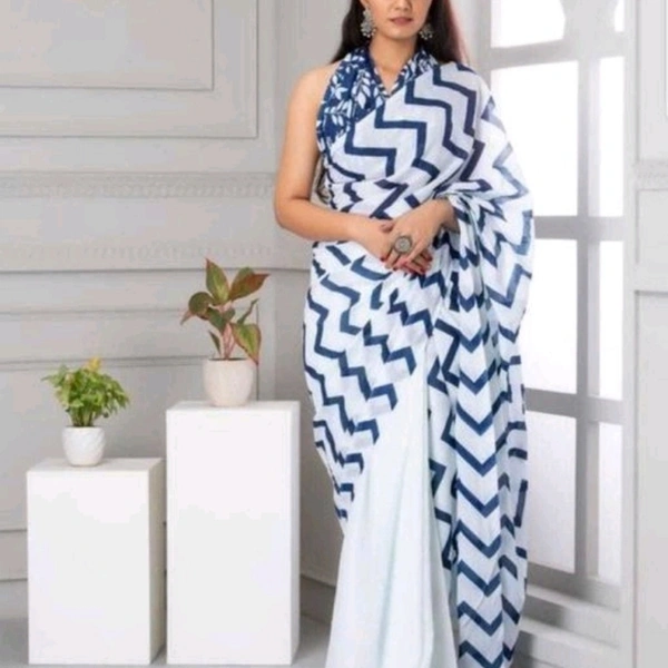 Rani Prints Jaipur Hand Printed Cotton Mulmul Saree