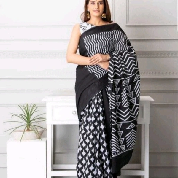 Rani Prints Jaipur Hand Printed Cotton Mulmul Saree