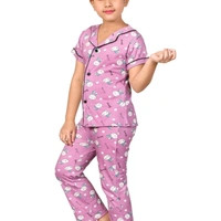 Girls cotton printed night suit - 5-6 years