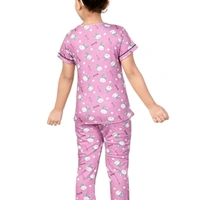 Girls cotton printed night suit - 8-9 years