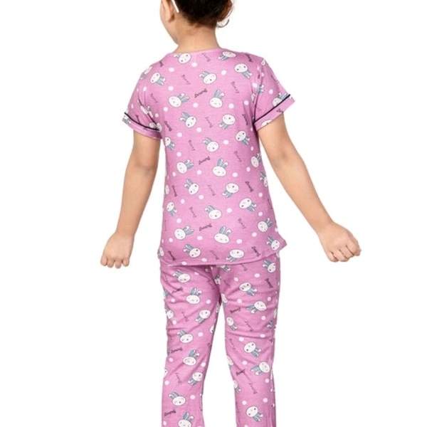 Girls cotton printed night suit - 8-9 years