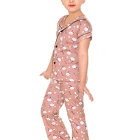Girls cotton printed night suit - 3-4 years