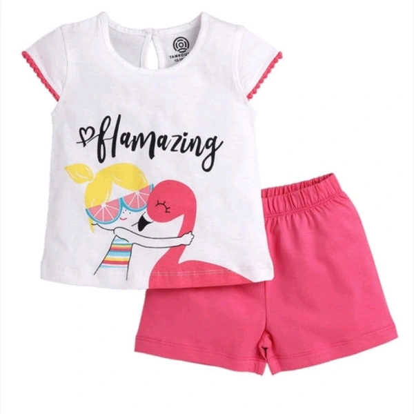 Cutiepie Classy Girls Top & Bottom Sets - ORANGE, 12-18 months