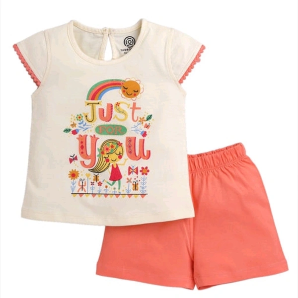 Cutiepie Classy Girls Top & Bottom Sets - ORANGE, 12-18 months