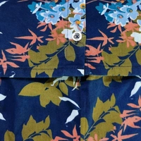 Girls Navy Blue Floral Printed Top with Palazzos - 13-14 years