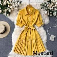 Trendy Designer Women Dress - Mustard, M