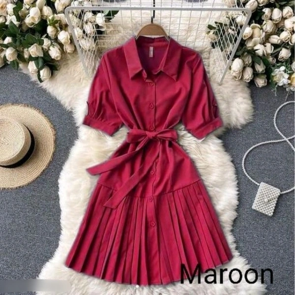 Trendy Designer Women Dress - Maroon, L