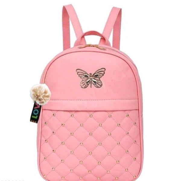 Leather Stylish and Trending High Quality Women Backpack for College - Peach