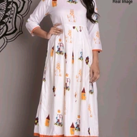 Women'S Printed Rayon Kurtis - Yellow, 4XL
